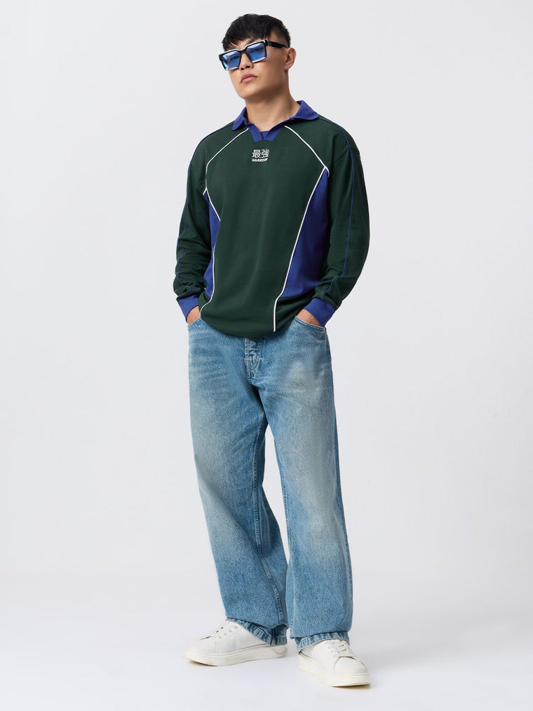 Oversized Polo: Pacific Pine Men Rugby Polos