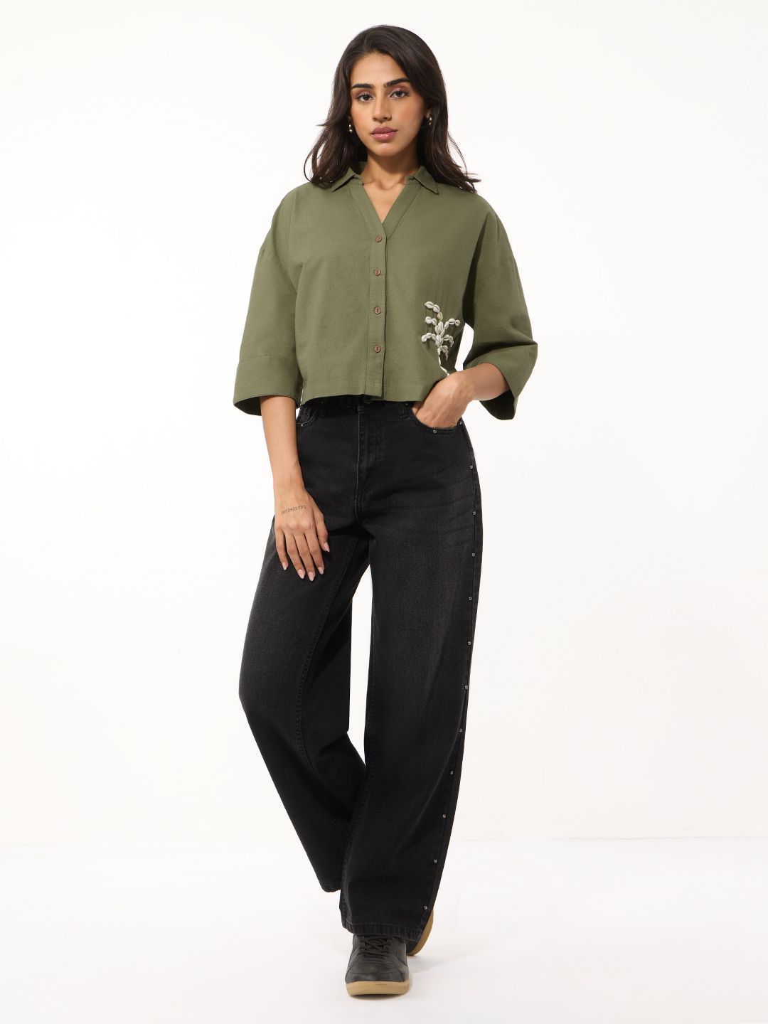 Cotton Linen Shirt: Shelly Women Oversized Shirts