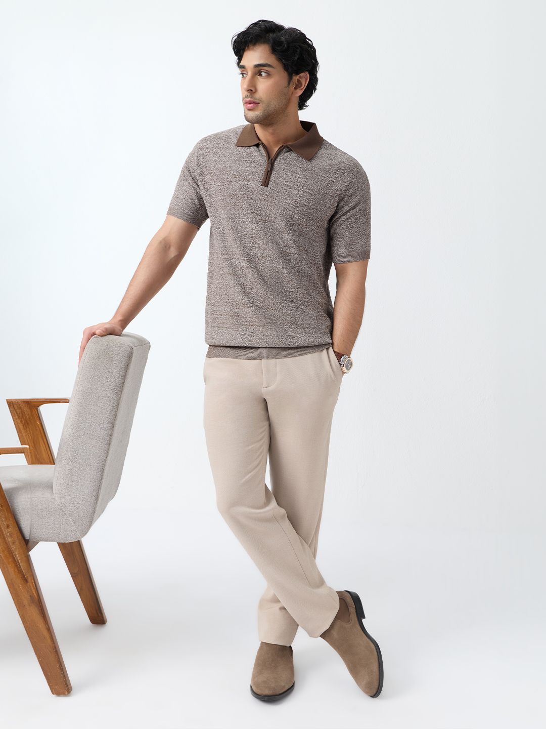 Textured Flat Knit: Neptune Classic Polos