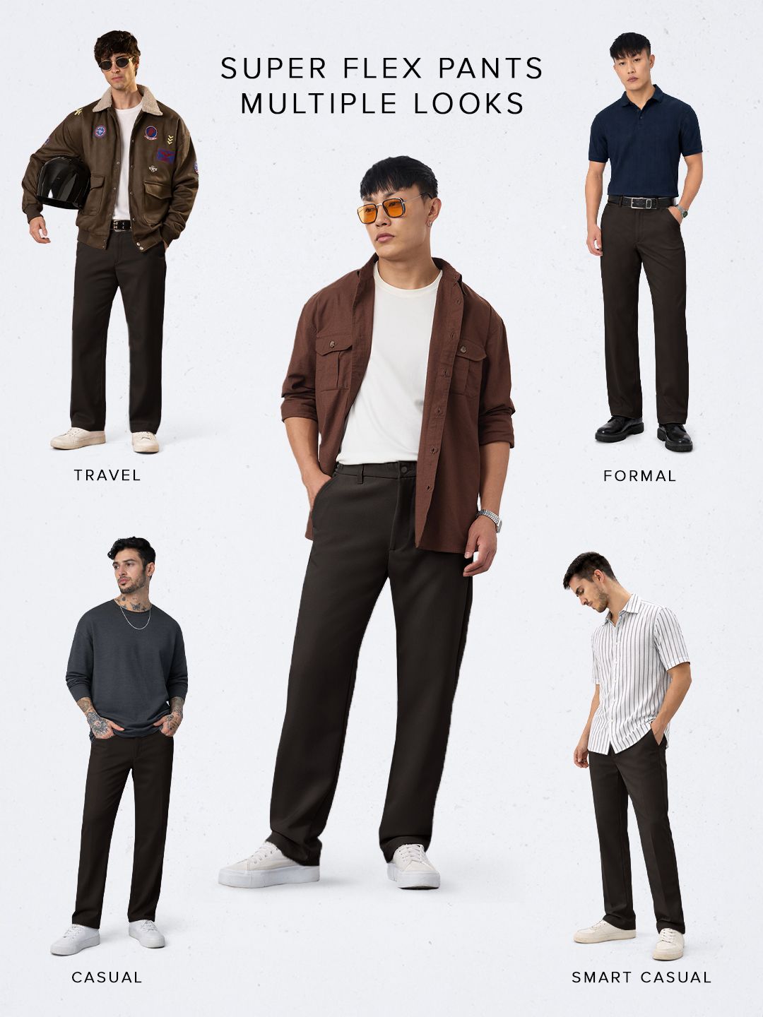 Super Pants: Dark Chocolate (Classic Fit) Men Super Flex Pants