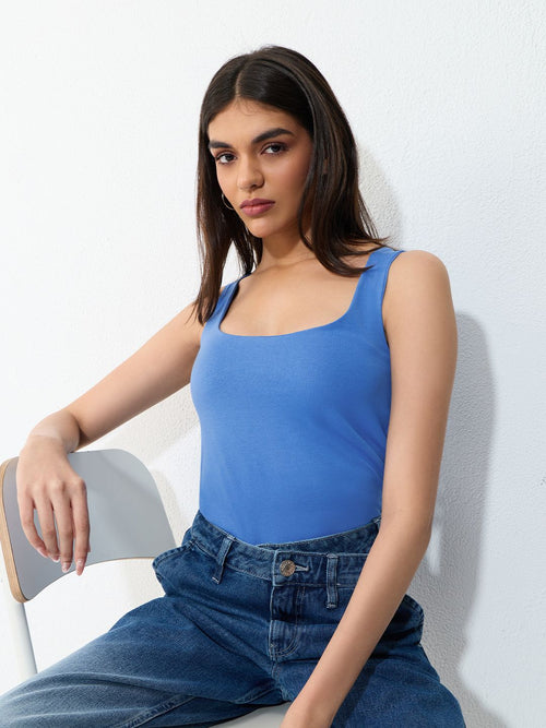 Essential Solids: Cobalt Women Knit Tops
