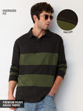 Colorblocked Rugby Polo: Cocoa Olive Men Rugby Polos