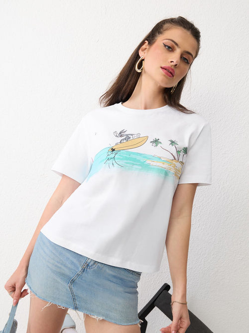 Looney Tunes: Bugs Splash Women Relaxed T-Shirts