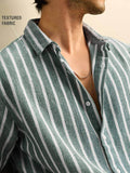 TSS Originals: Stripes Green Men Textured Shirts