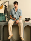 TSS Originals: Stripes Green Men Textured Shirts