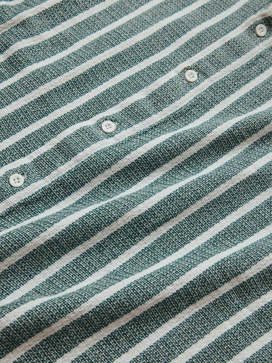TSS Originals: Stripes Green Men Textured Shirts