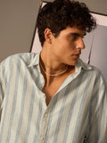 Cotton Linen Stripes: Sundown Cotton Linen Shirts