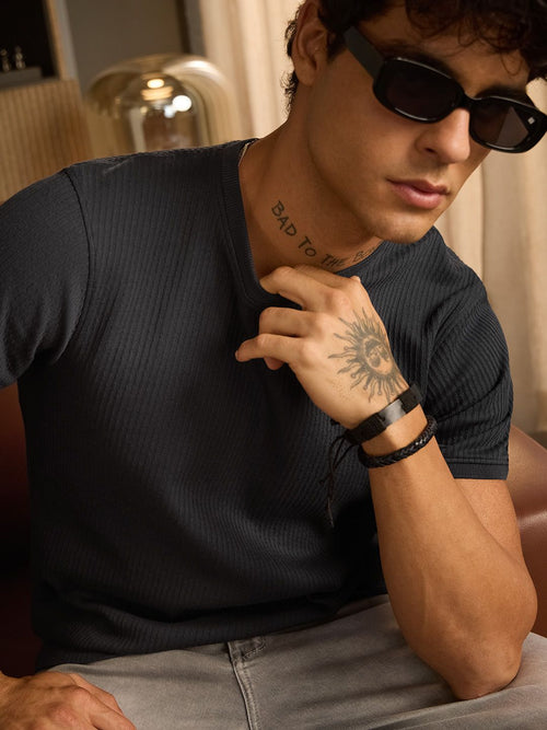 Korean T-Shirt: Charcoal T-Shirts