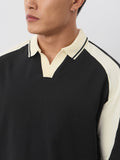 Colourblock Polo: White Black Oversized Polos