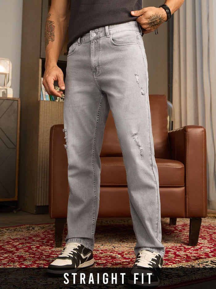 Granite Grey (Straight Fit) Men Straight Fit Jeans