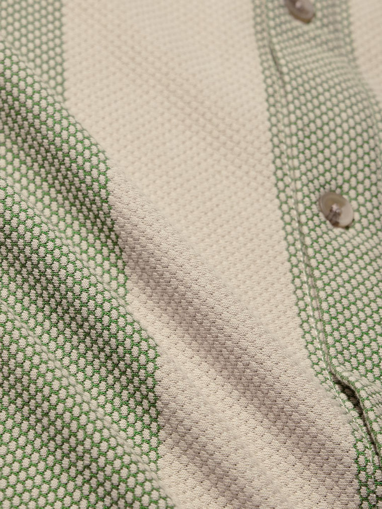 Popcorn Stripes: Sage Men Textured Shirts