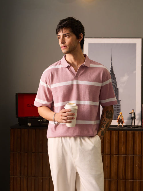 Textured Polo: Quartz Oversized Polos