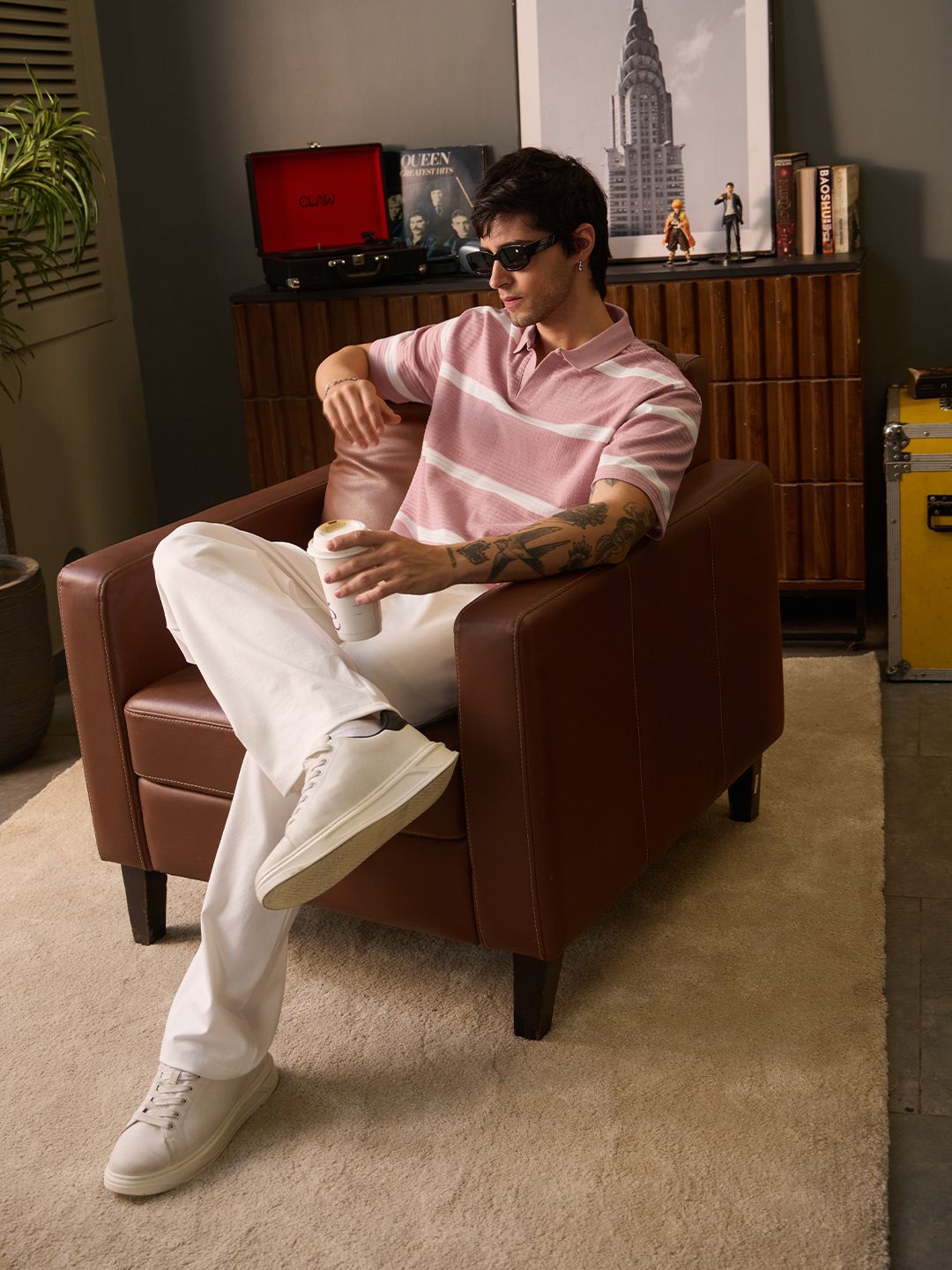 Textured Polo: Quartz Oversized Polos