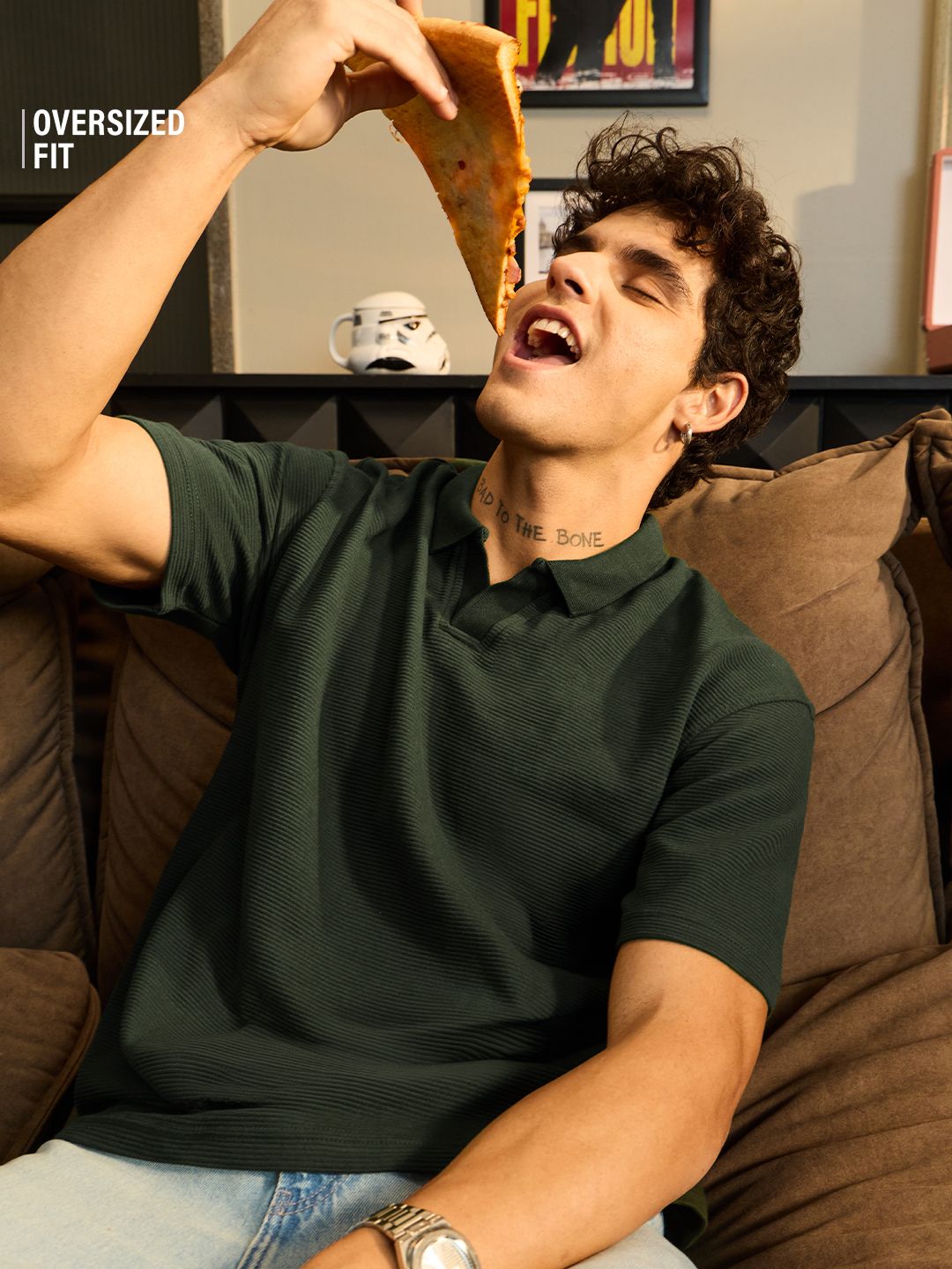 Solids: Dark Olive Green Oversized Polos