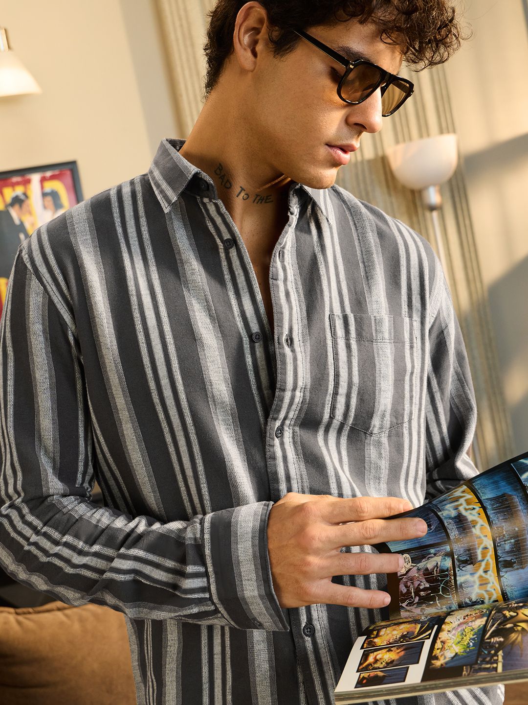 Cotton Linen Stripes: Horizon Cotton Linen Shirts