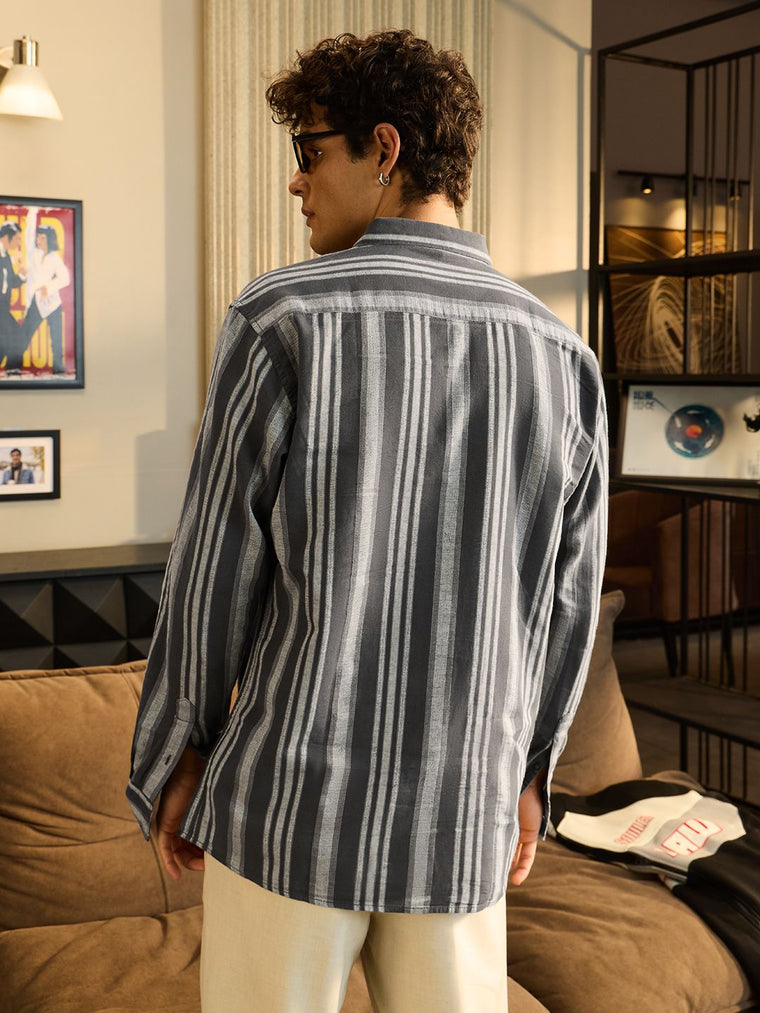 Cotton Linen Stripes: Horizon Cotton Linen Shirts