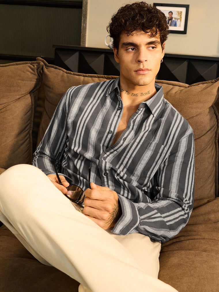 Cotton Linen Stripes: Horizon Cotton Linen Shirts
