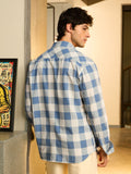 Cotton Linen Checks: Blue Sails Cotton Linen Shirts