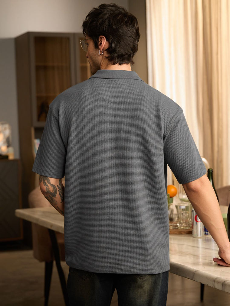 Textured Polo: Storm Oversized Polos
