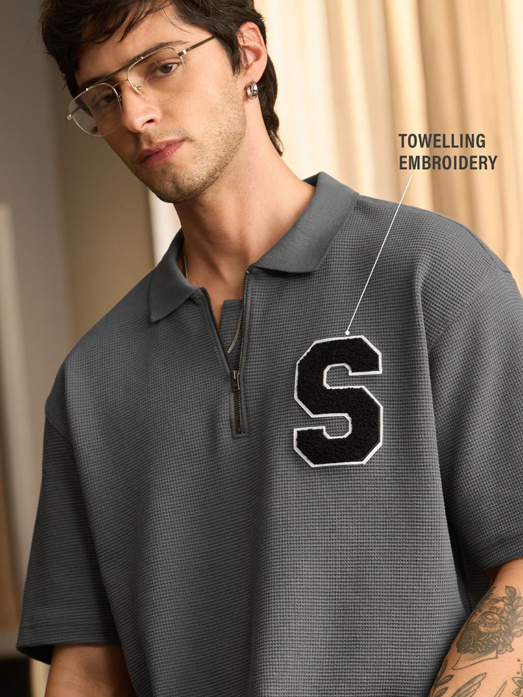 Textured Polo: Storm Oversized Polos