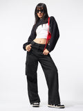Wide-Leg Denim: Carbon Black Women Wide Denims