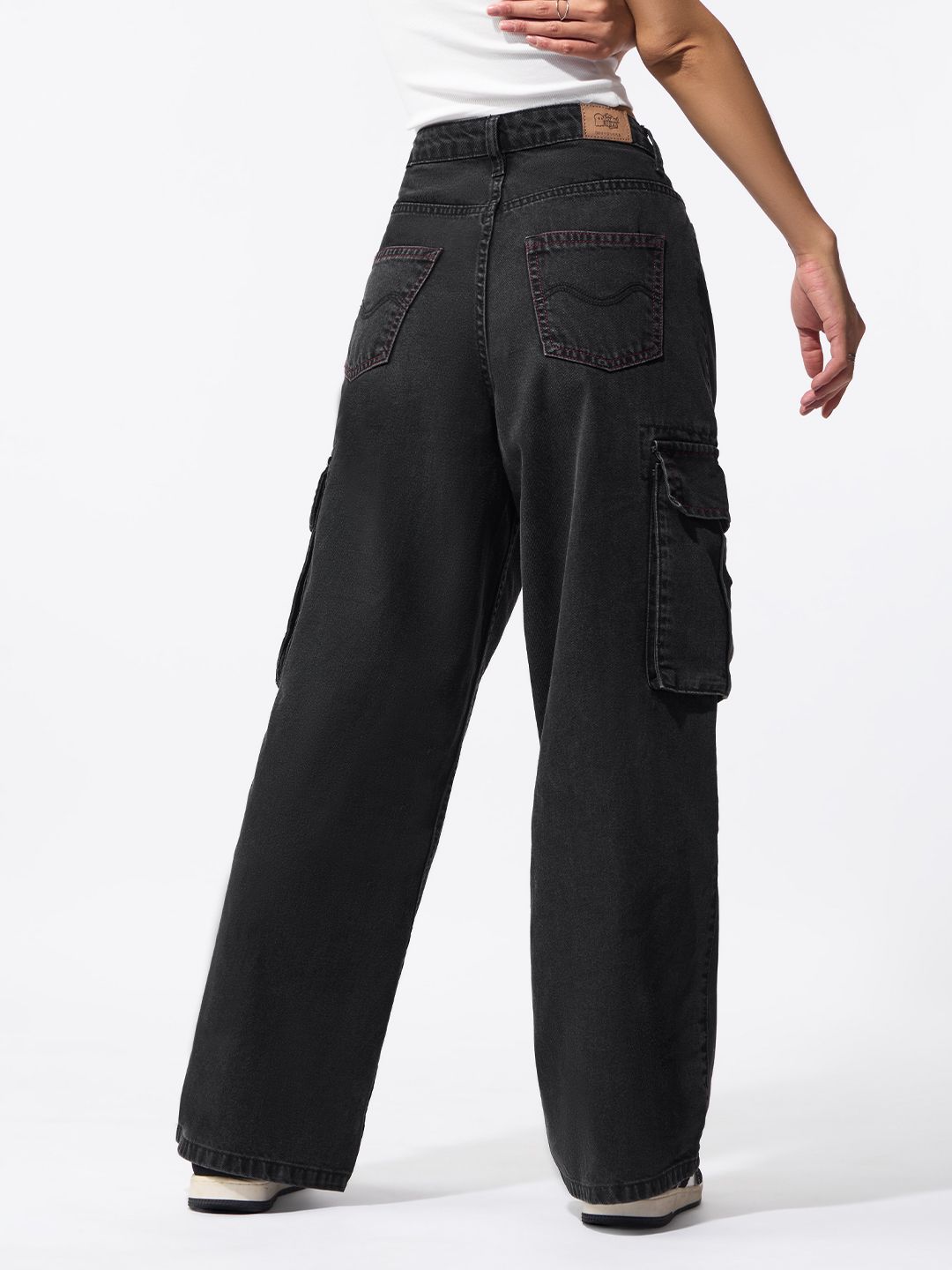 Wide-Leg Denim: Carbon Black Women Wide Denims