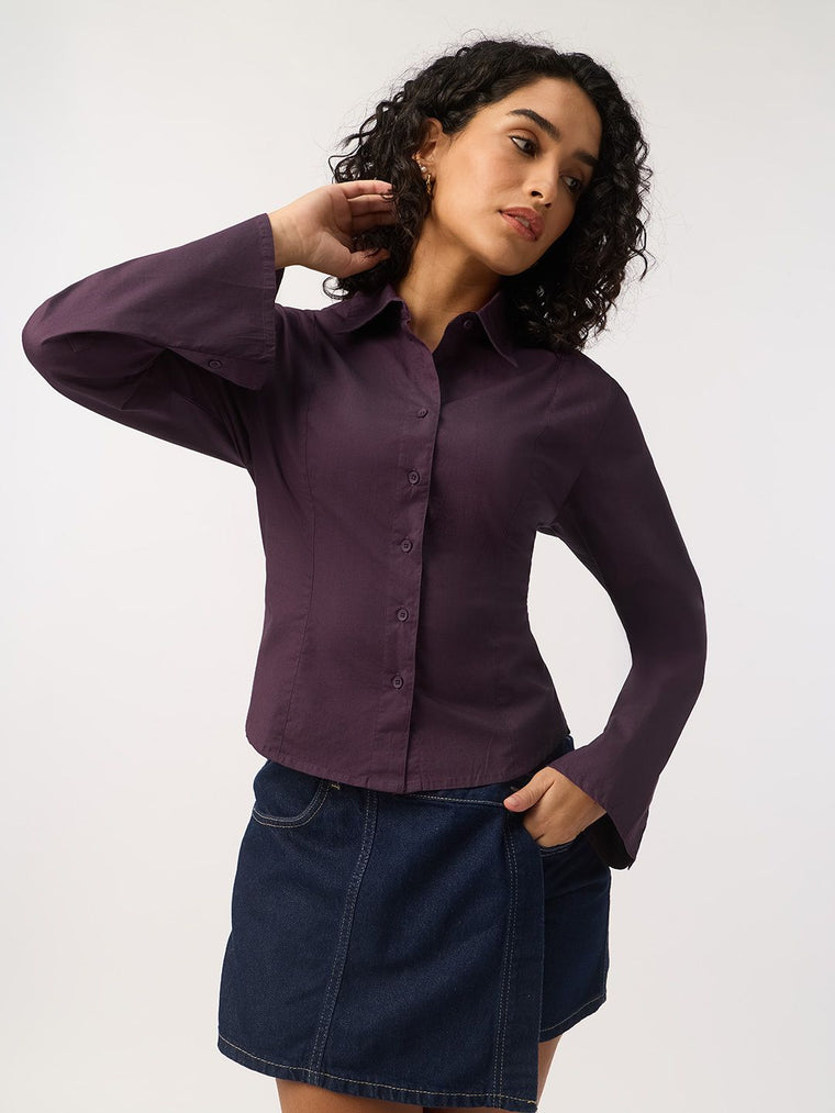 Tailored Solids: Amethyst Women Fitted Shirts