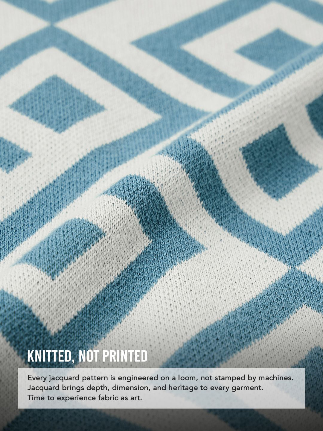Jacquard: Blue Retro Oversized Polos