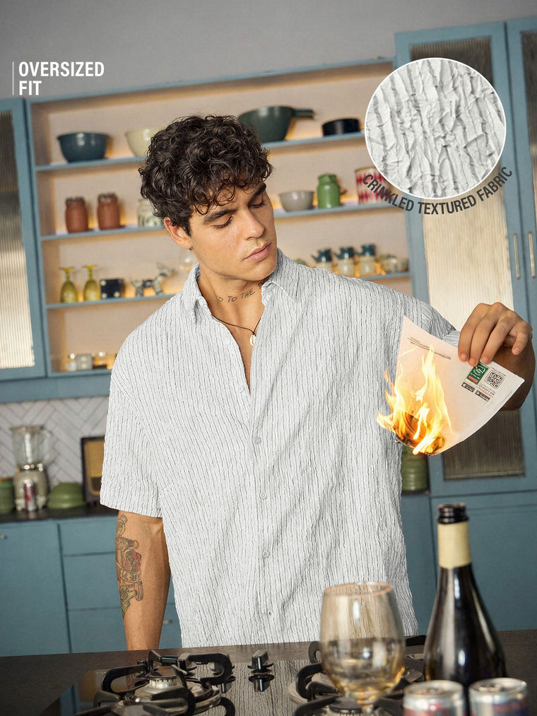Striped Shirt: Linear Men Textured Shirts