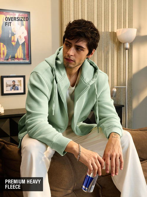 Zipper Hoodie: Mist Men Oversized Hoodies