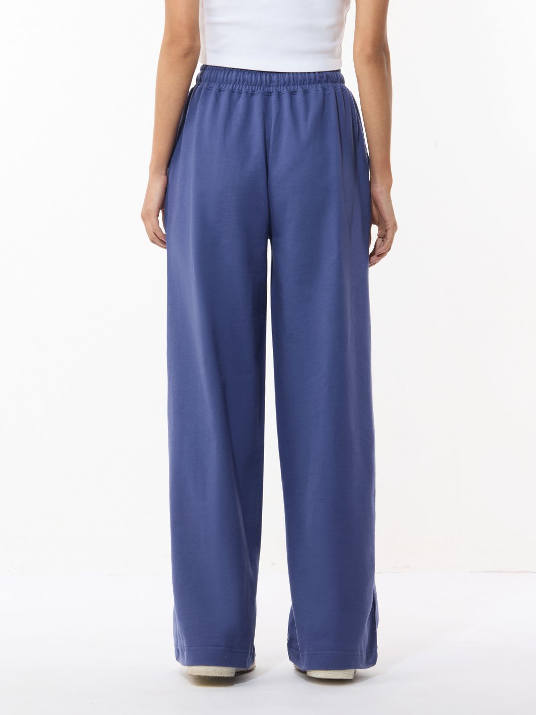 Core Solid Joggers: Steel Mist Women Wide Joggers