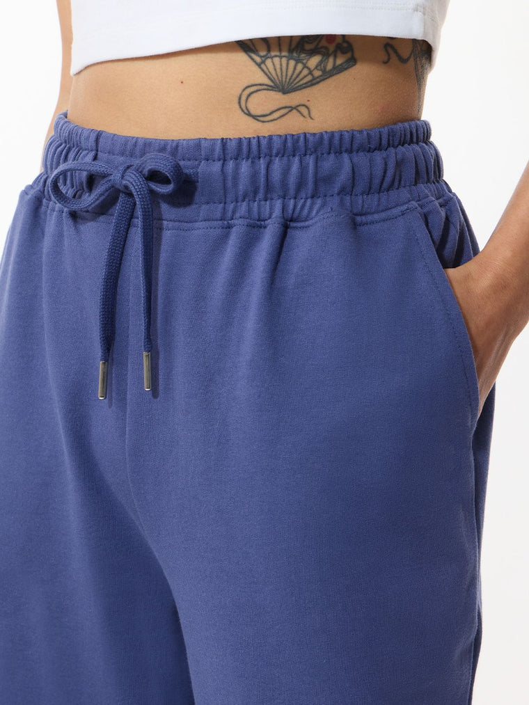 Core Solid Joggers: Steel Mist Women Wide Joggers