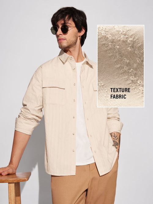 Solids: Rich Cream Men Utility Shirts