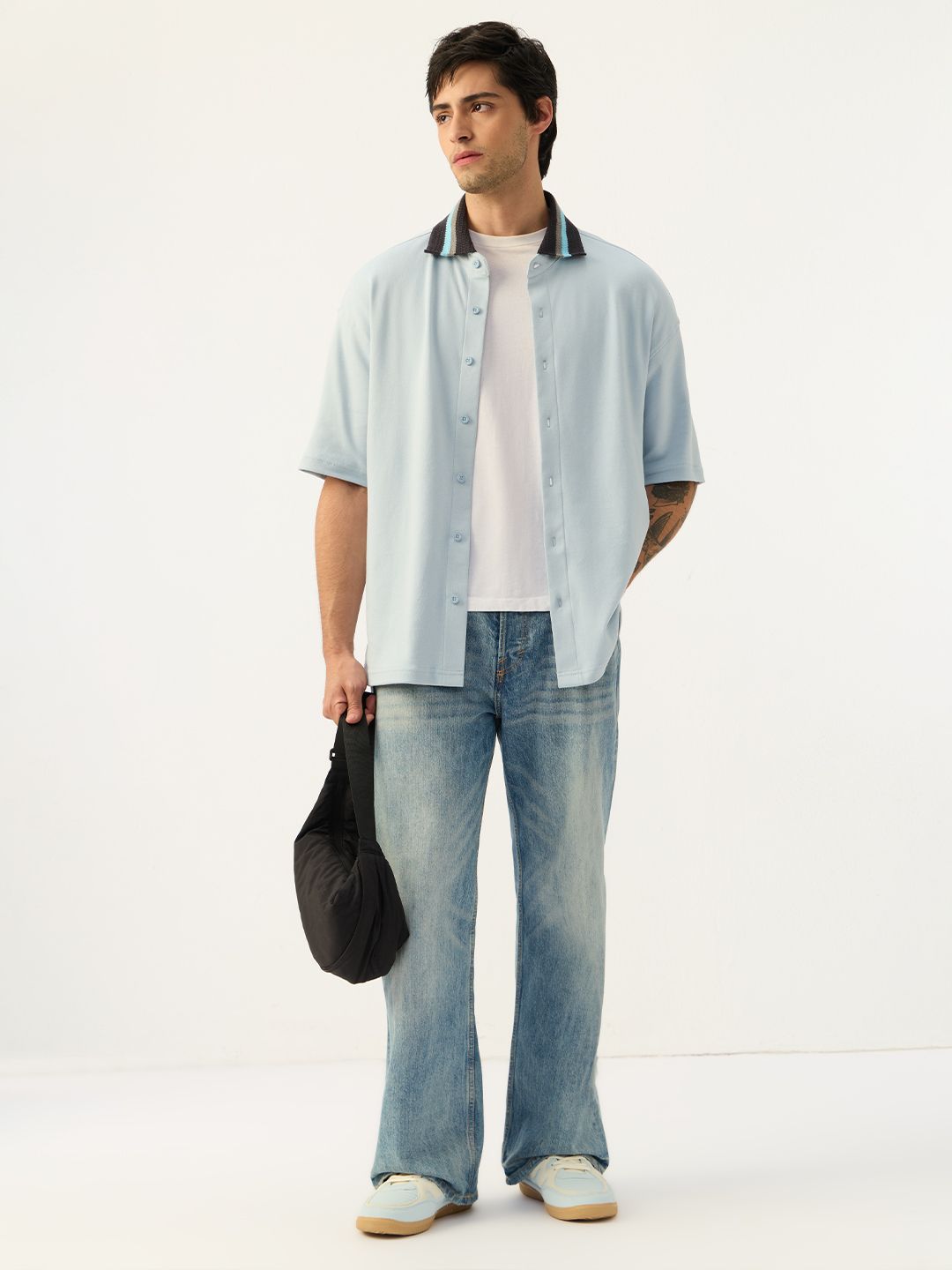 Crochet Casuals: Azure Oversized Shirts