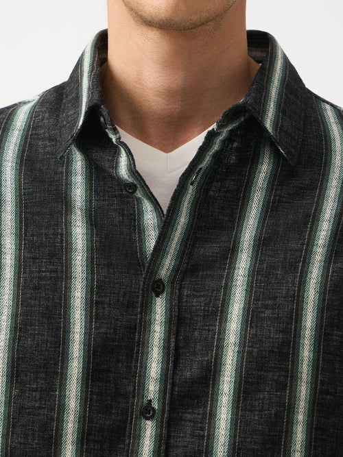 Relaxed Shirt: Saturn Men Textured Shirts