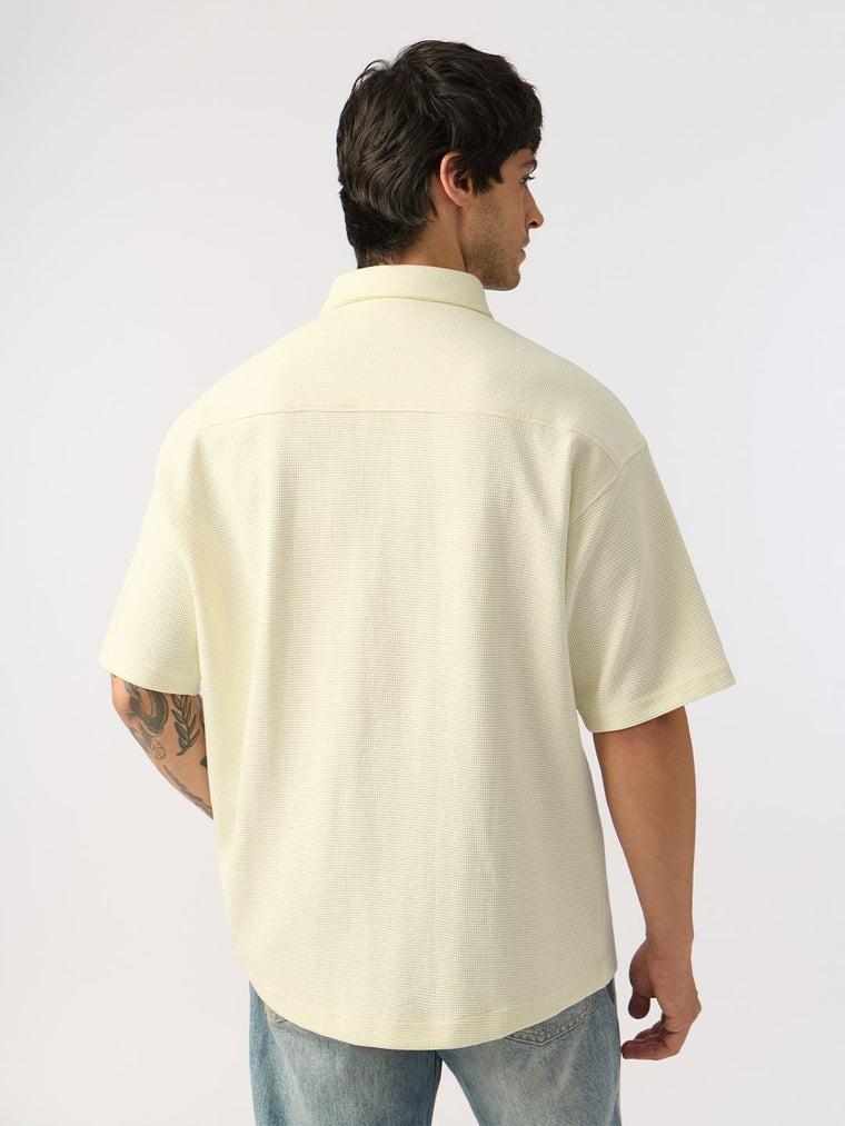 Textured Shirt: Ecru Men Textured Shirts
