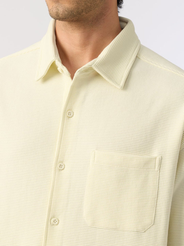 Textured Shirt: Ecru Men Textured Shirts