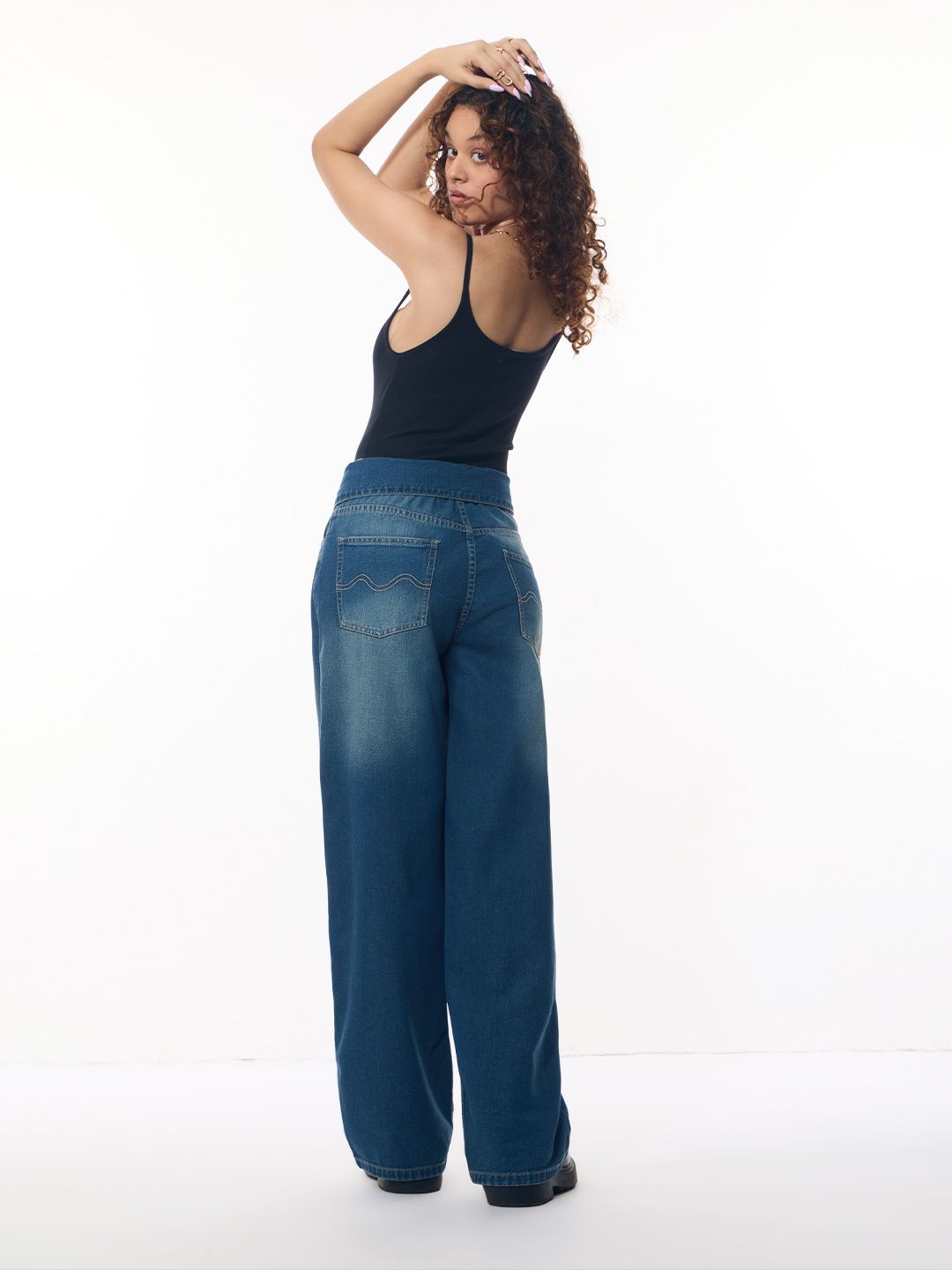 Baggy-Fit Denim: Blue Storm Women Baggy Denims