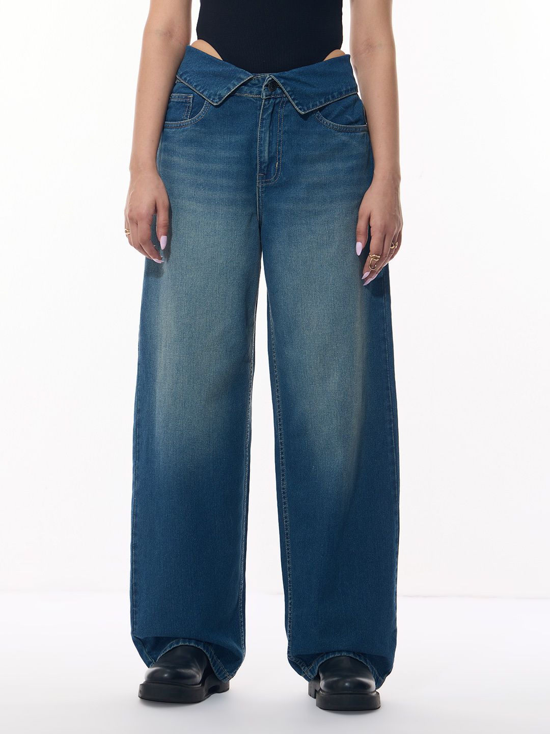 Baggy-Fit Denim: Blue Storm Women Baggy Denims