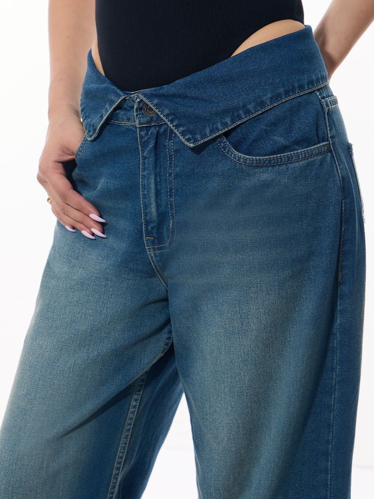 Baggy-Fit Denim: Blue Storm Women Baggy Denims