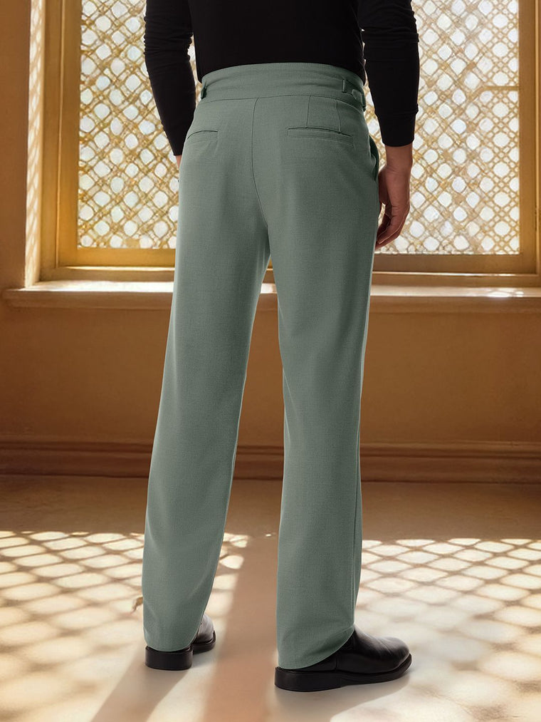 Gurkha Pants: Light Basil Green Men Super Flex Pants