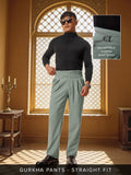 Gurkha Pants: Light Basil Green Men Super Flex Pants