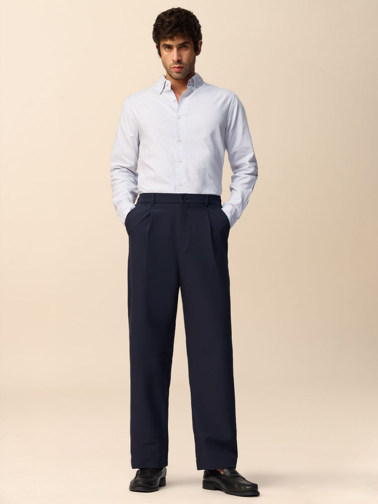 Korean Pants: Navy Men Korean Pants
