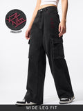 Wide-Leg Denim: Carbon Black Women Wide Denims