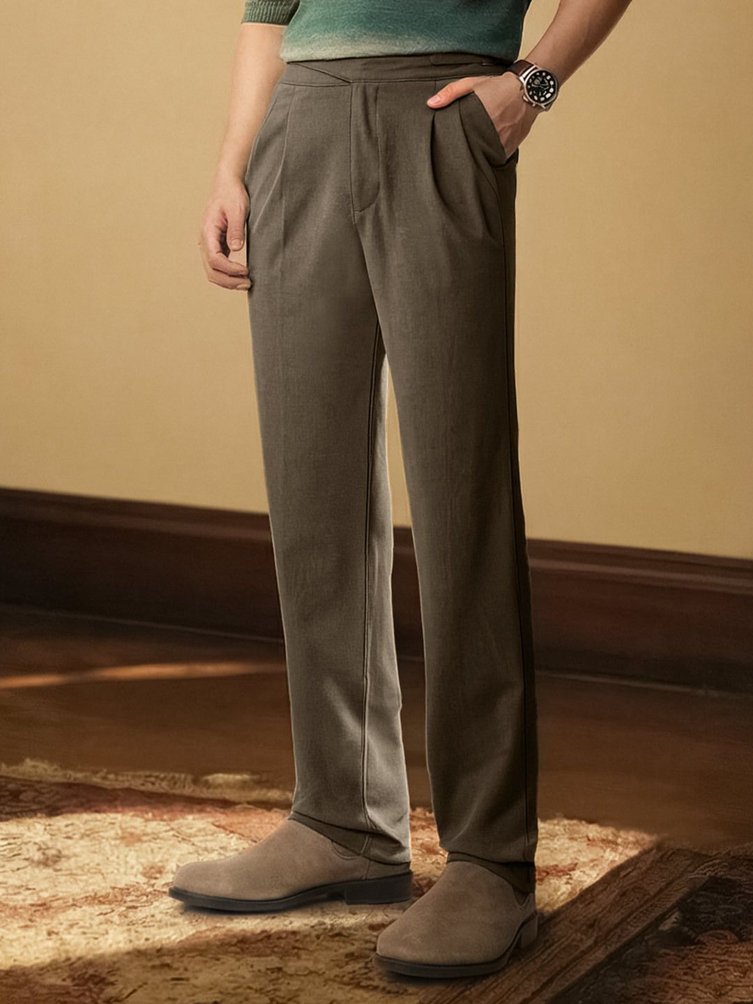 Gurkha Pants: Espresso Brown Men Super Flex Pants