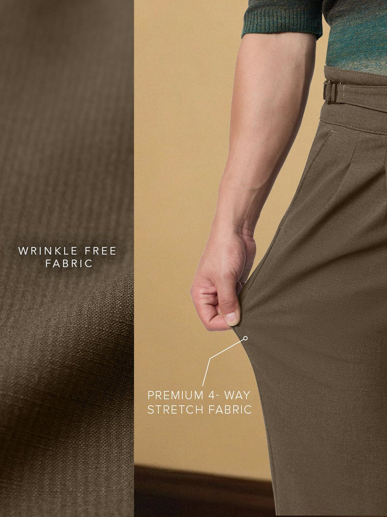 Gurkha Pants: Espresso Brown Men Super Flex Pants