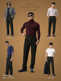 Gurkha Pants: Charcoal Grey Stripes Men Super Flex Pants