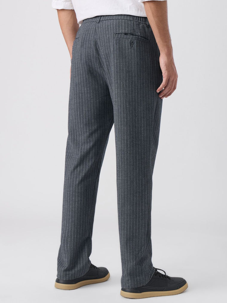 Super Pants: Grey Stripes (Classic Fit) Men Super Flex Pants