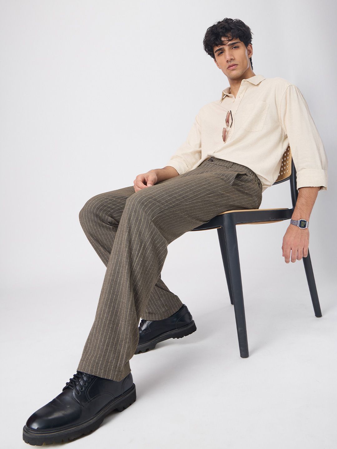 Super Pants: Brown Stripes Men Super Flex Pants