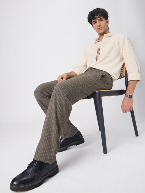 Super Pants: Brown Stripes Men Super Flex Pants
